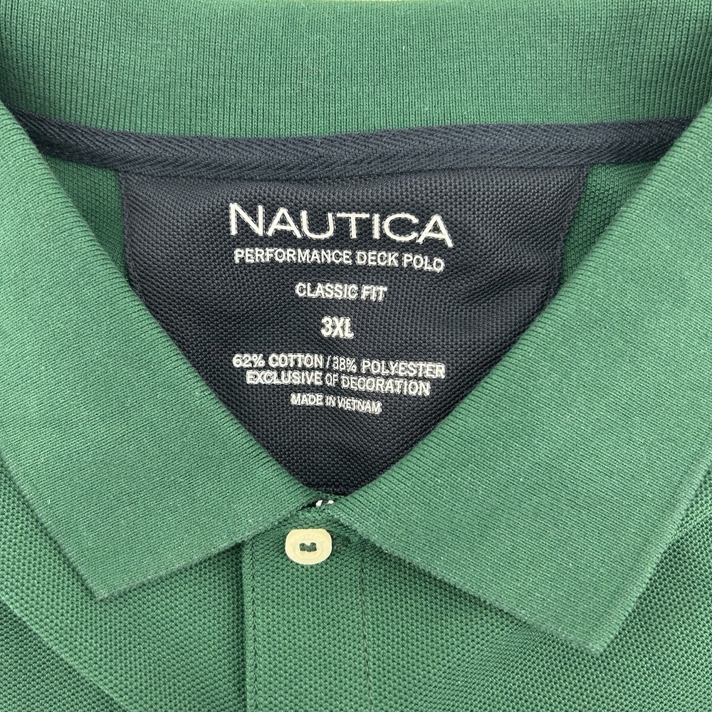 Nautica Performance Deck Polo Shirt Mens 3XL Green Golf Coastal Big Tall NWT - Picture 6 of 9